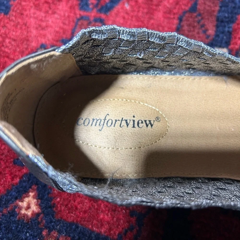 Comfortview Gray Woven Flats